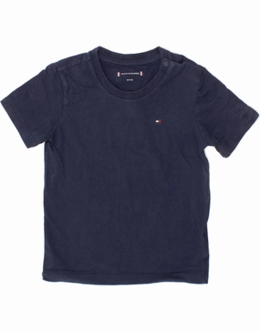 TOMMY HILFIGER Baby Boys T-Shirt Top 9-12 Months Navy Blue Cotton Effortless Comfort