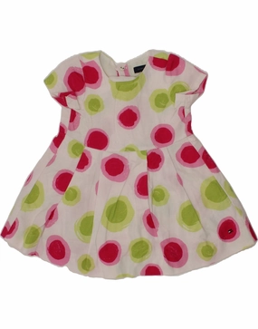 Street Edge Fashion-Forward TOMMY HILFIGER Baby Girls A-Line Dress 9-12 Months White Polka Dot Cotton
