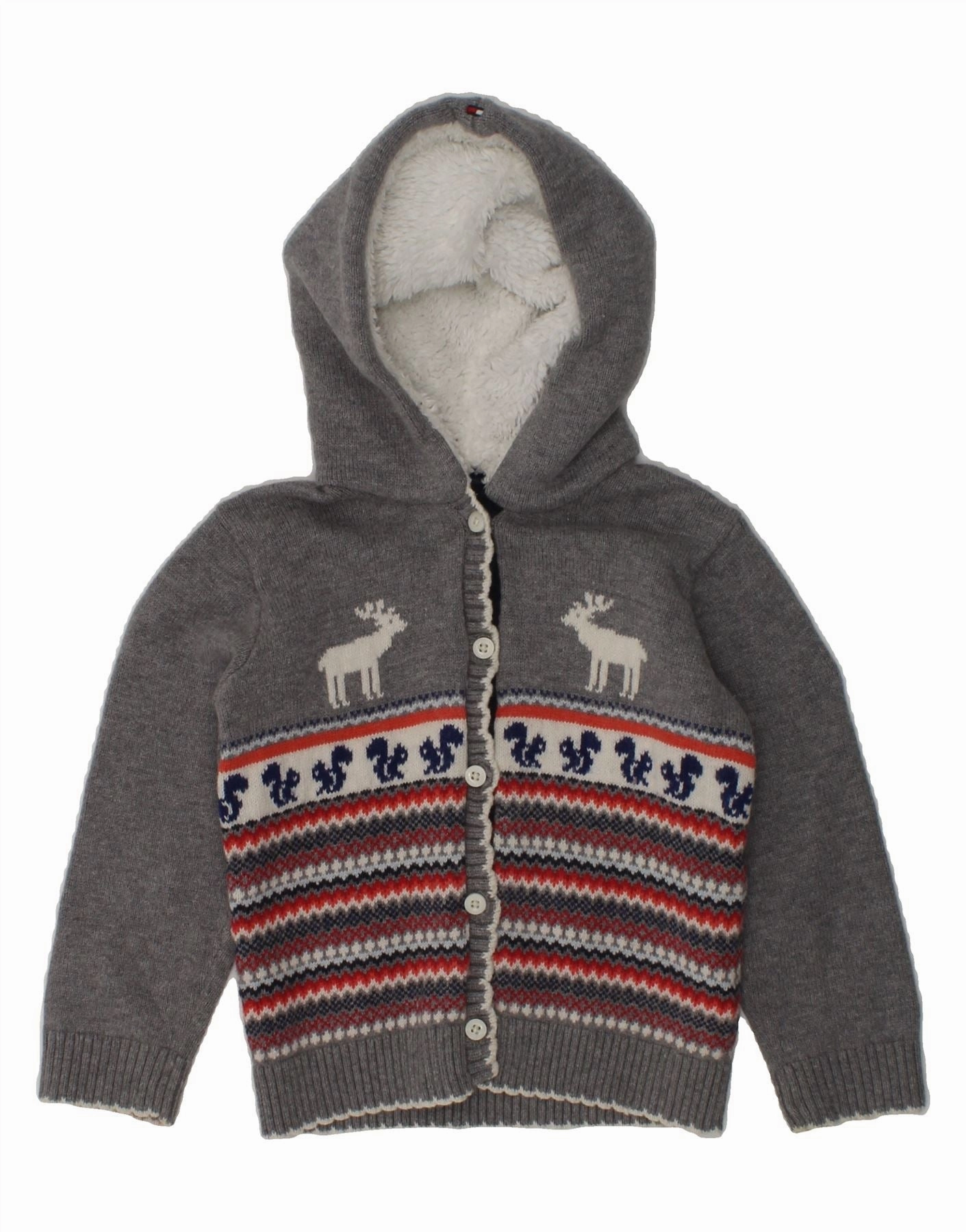 Midweight Feel TOMMY HILFIGER Baby Girls Hooded Cardigan Sweater 12-18 Months Grey