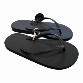 Sandals Flip Flops By Clothes Mentor In Black, Size:6 Breathable Sole
