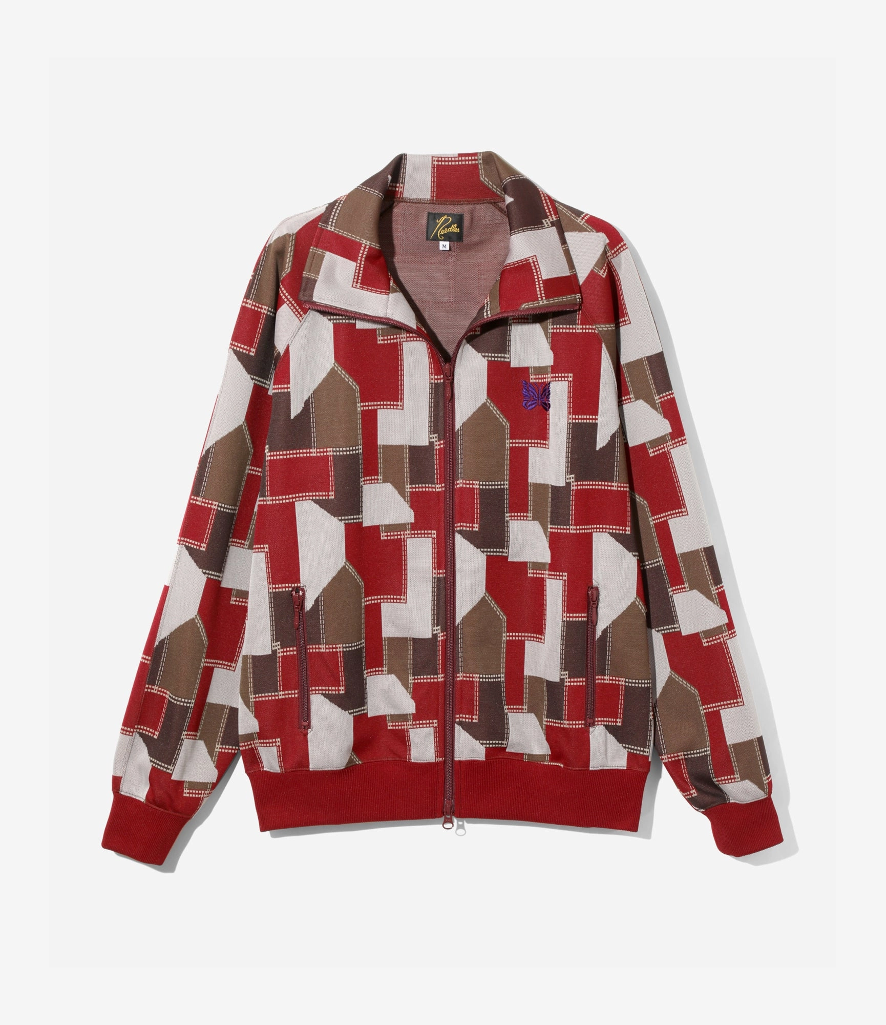 Track Jacket ?C Red Patchwork Jacquard Temperature Regulating