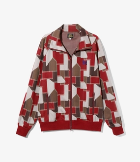 Track Jacket ?C Red Patchwork Jacquard Temperature Regulating
