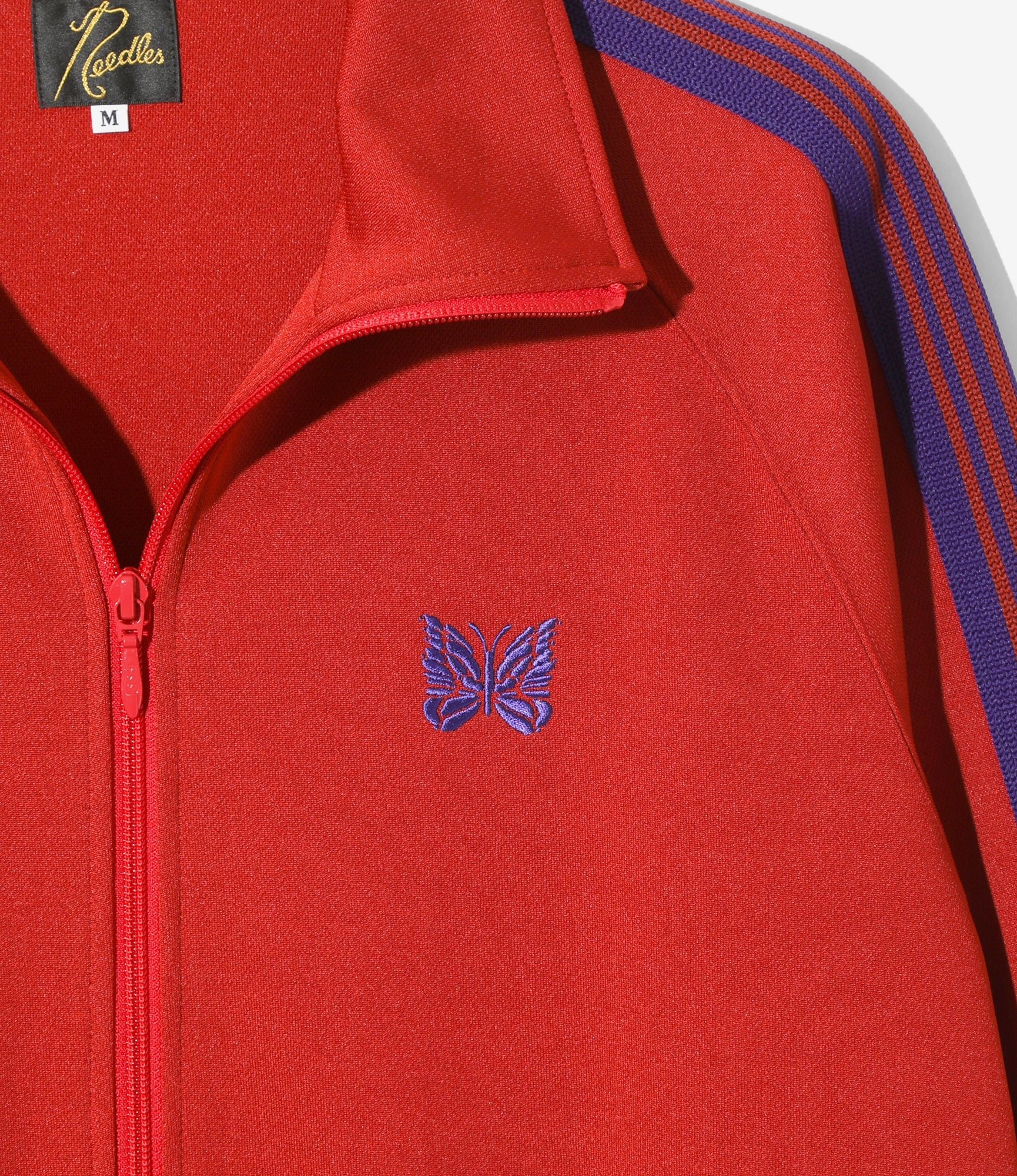 Mouthwash Solid Color Track Jacket ?C Red Smooth Polyester