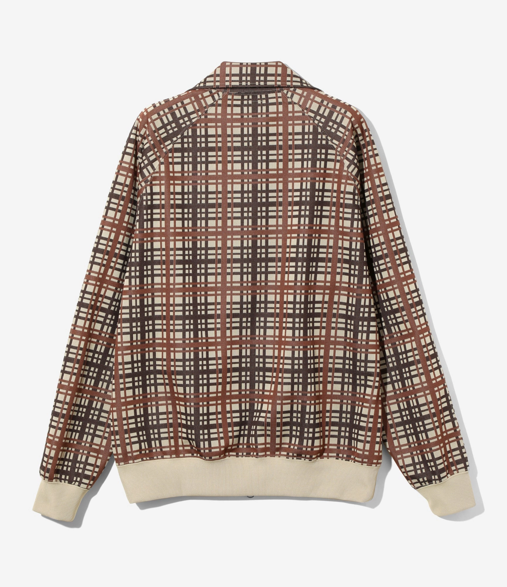 Rain Resistant Track Jacket ?C Taupe Plaid Jacquard