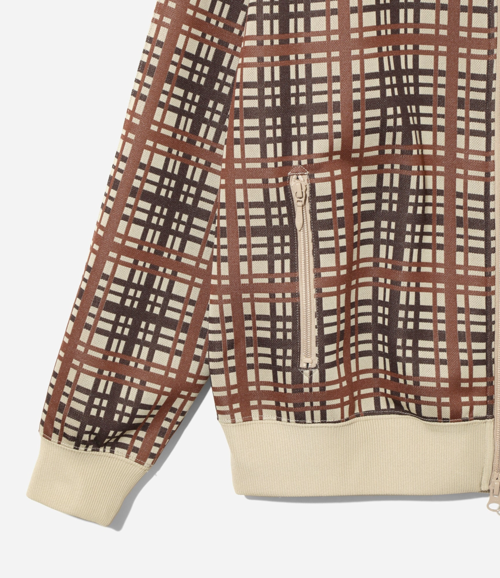 Track Jacket ?C Taupe Plaid Jacquard Trend