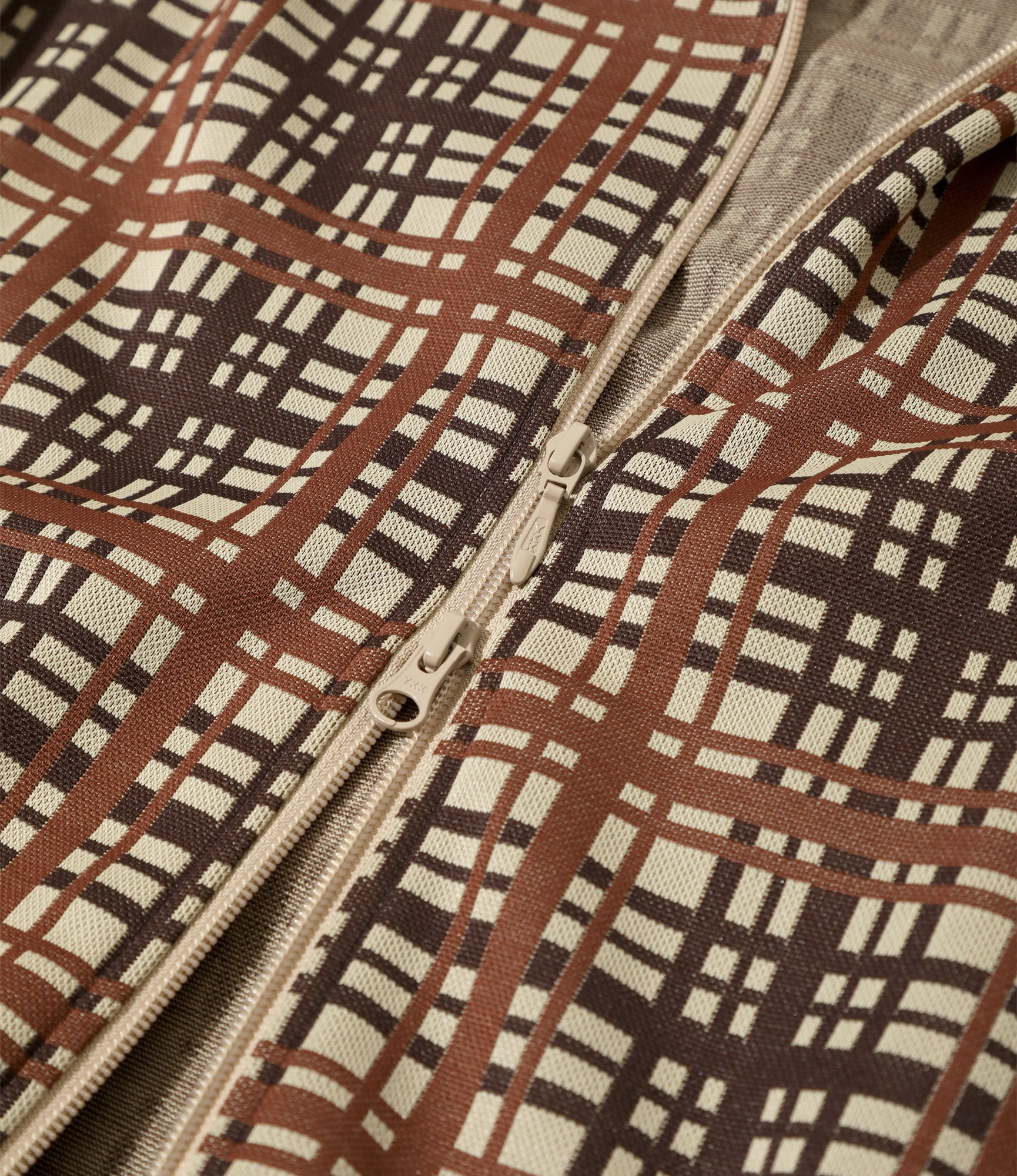 Track Jacket ?C Taupe Plaid Jacquard Prevent