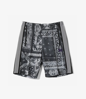 Track Short ?C?Black Bandana Print Stretch Comfort Adjustable drawstring