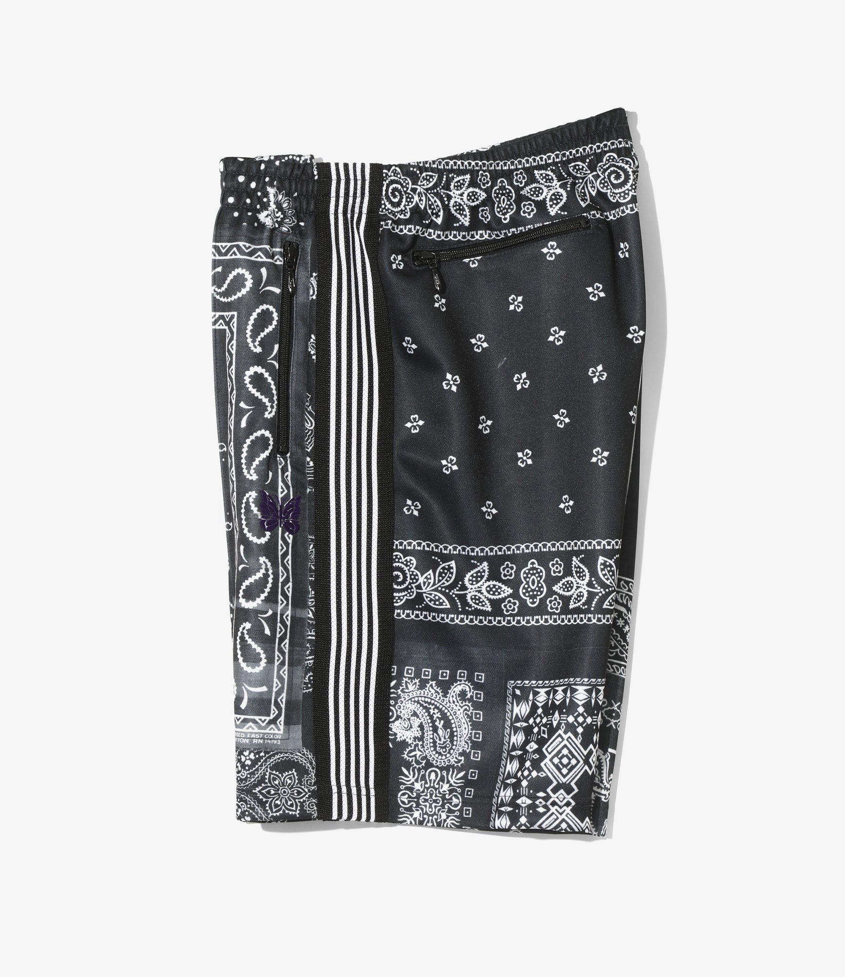 Versatile Layering Capability Soft Lining Track Short ?C?Black Bandana Print