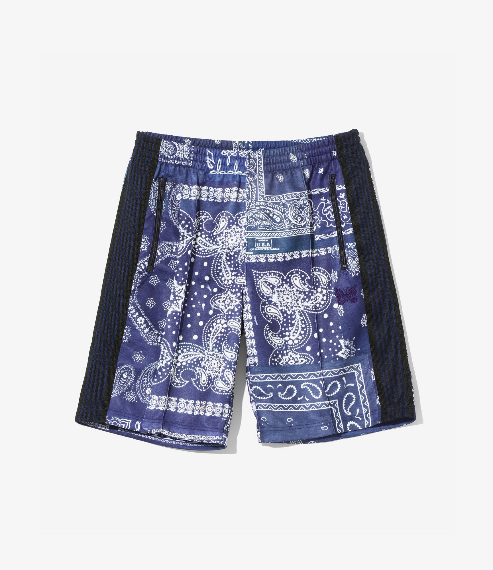 Nylon Material Formal Wear Track Short ?C?Navy Bandana Print