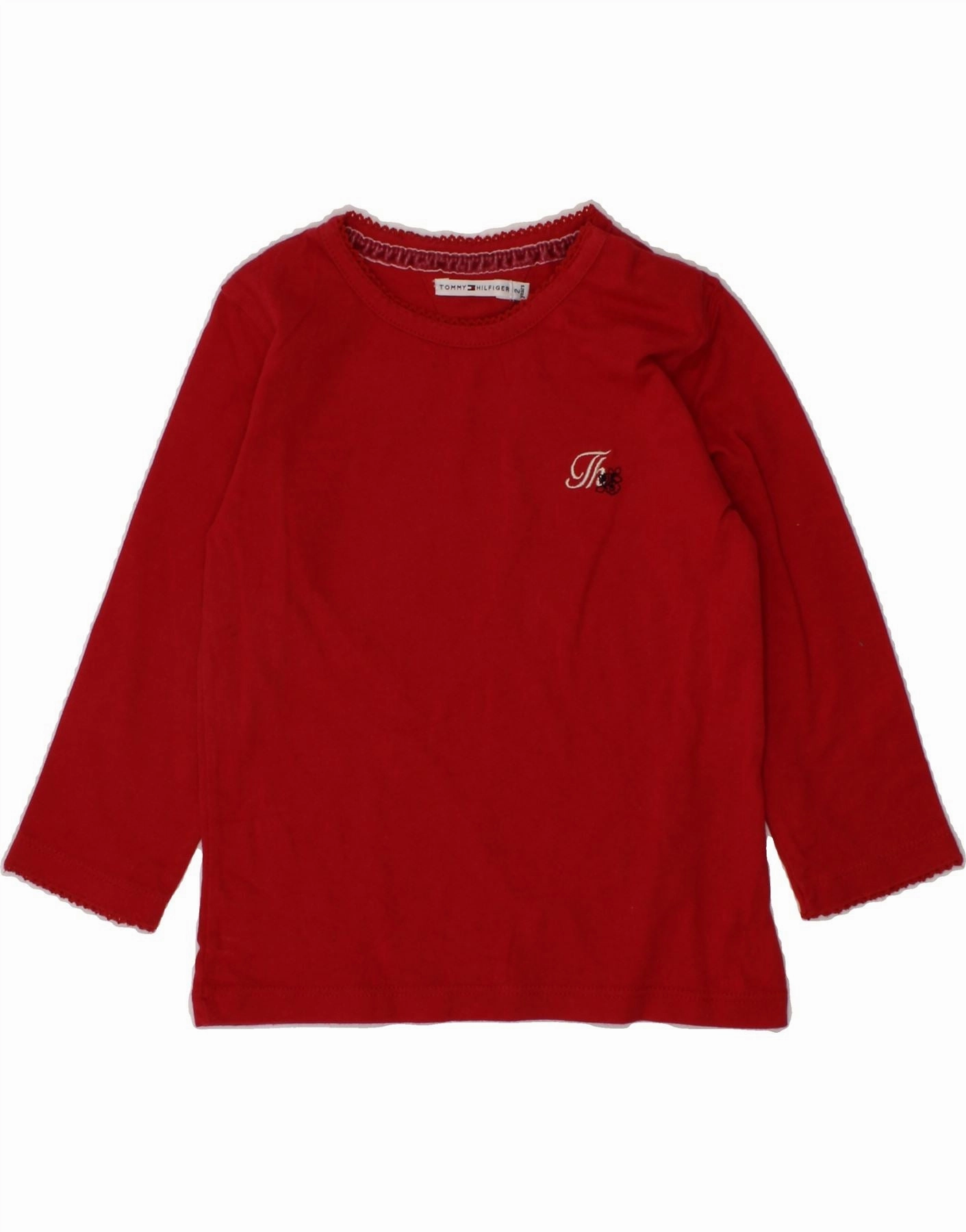 Edgy style TOMMY HILFIGER Baby Girls Top Long Sleeve 18-24 Months Red Cotton