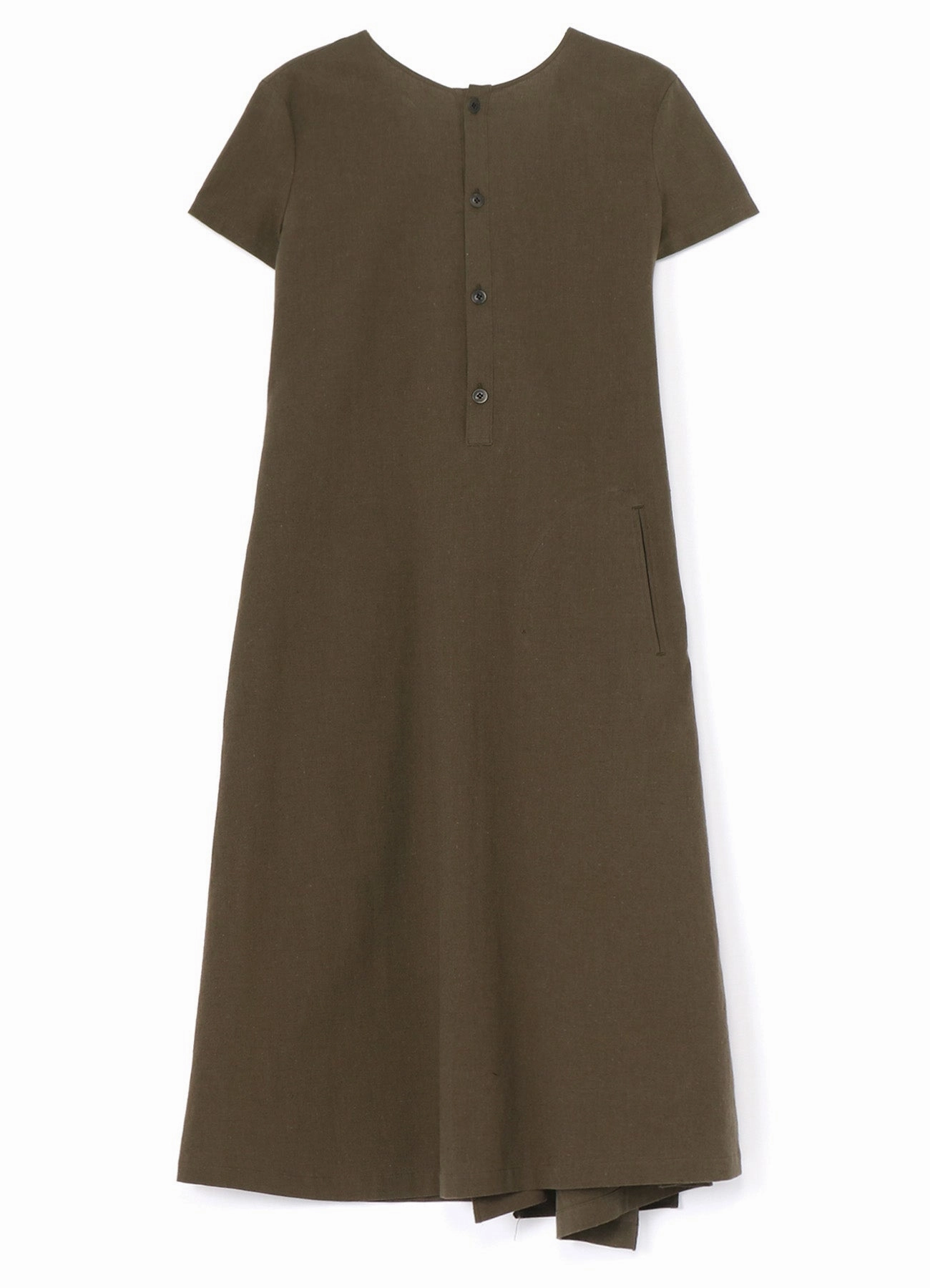 Chic and Elegant WideCollarDesign COTTON FLAX POPLIN BACK TIE DRESS