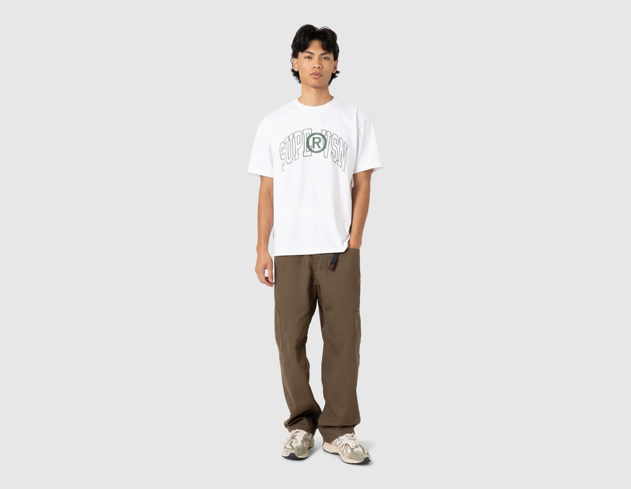 Breathable Wearable weekday wear Supervsn Collegiate Logo T-shirt / White