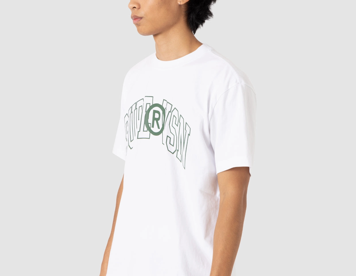 Supervsn Collegiate Logo T-shirt / White Stylish Casual