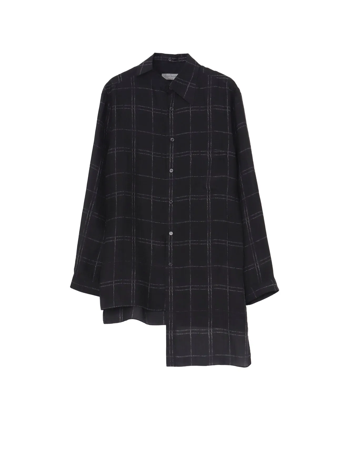 ??PIECE UNIQUE/AOYAMA??4 PLAID UNBALANCED BLOUSE Ombre look