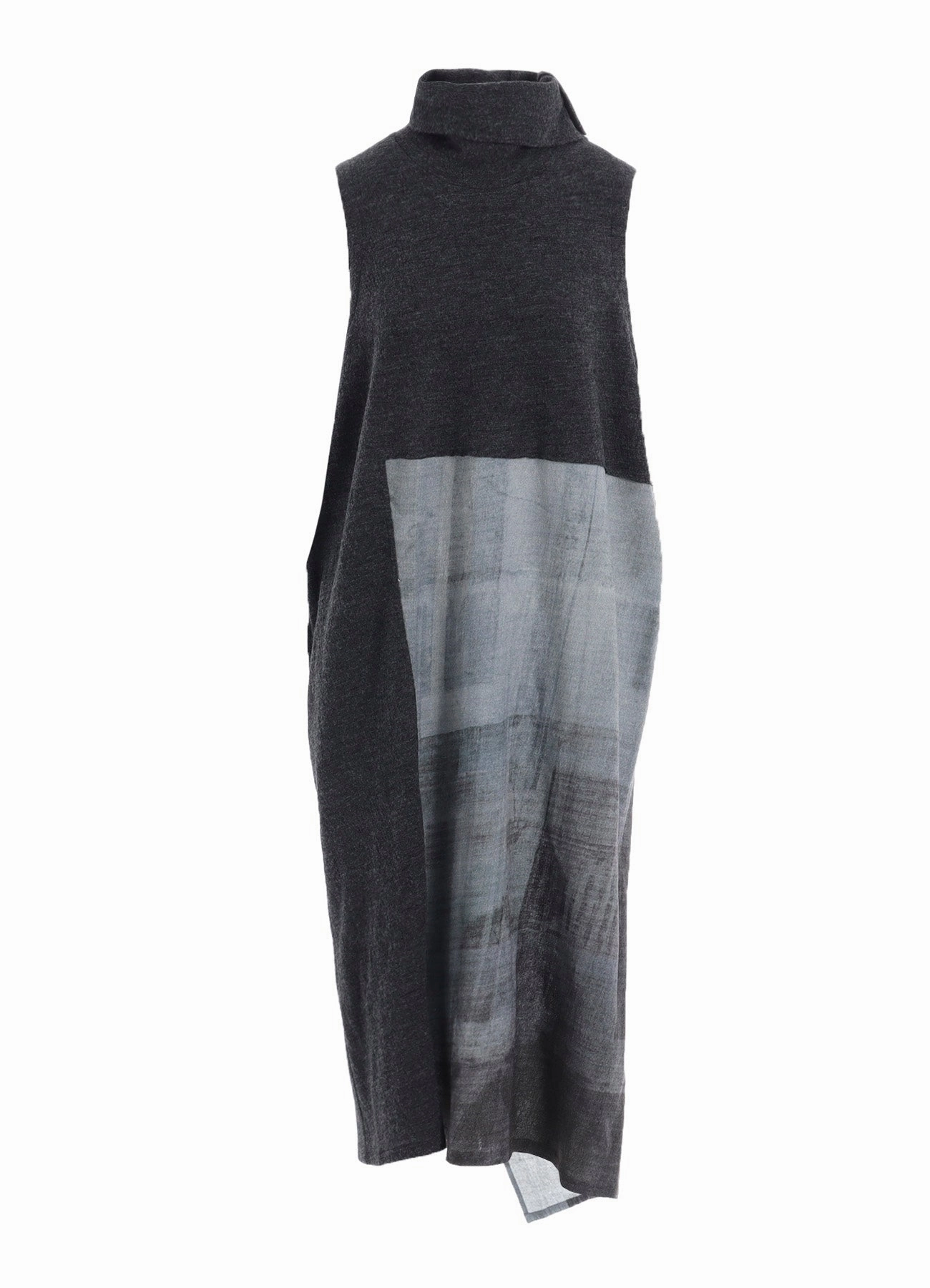 COMBINATION HIGH NECK DRESS Chic and Elegant Layered-Sleeve