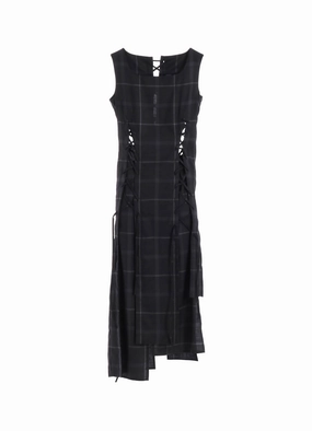 PLAID LACE-UP DRESS Scandi Clean Clean Texture
