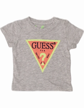 GUESS Baby Girls Graphic T-Shirt Top 6-9 Months Grey Outdoor Gear