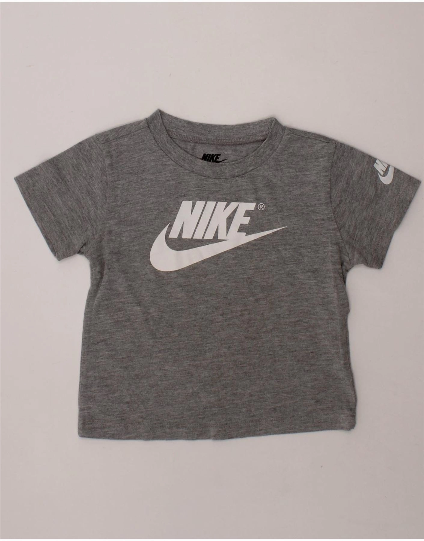 Tall friendly tailored look NIKE Baby Boys Graphic T-Shirt Top 18-24 Months Grey Flecked