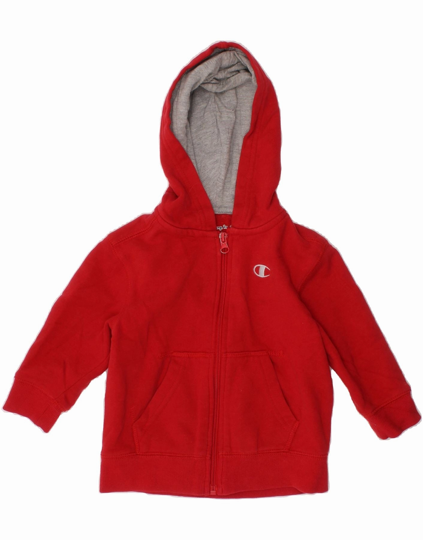 Under Jacket Luxe Layer CHAMPION Baby Boys Zip Hoodie Sweater 18-24 Months Red Cotton