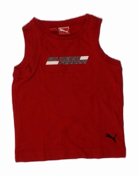 Minimalist Design Durable Button Closures PUMA Baby Boys Ferrari Graphic Vest Top 18-24 Months Red Cotton