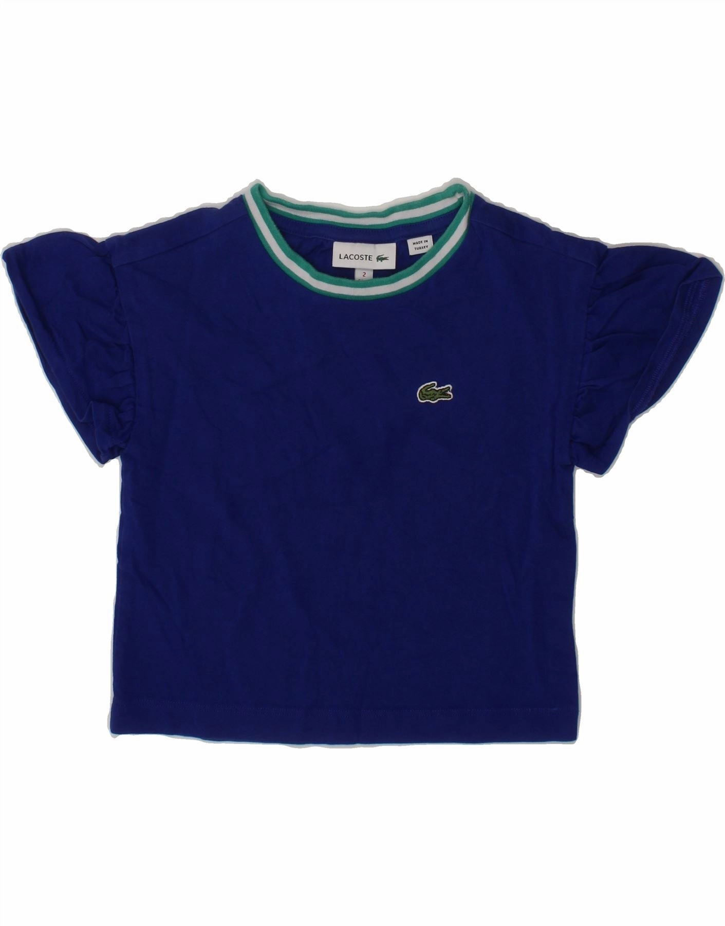 Soft Texture LACOSTE Baby Girls T-Shirt Top 18-24 Months Navy Blue Cotton