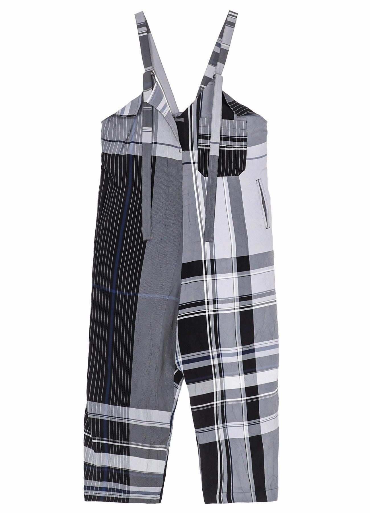 RAYON WRINKLED PLAID SALOPETTE Work Appropriate Classic Grace