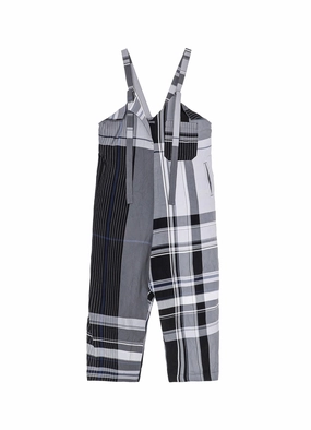 Fine Texture RAYON WRINKLED PLAID SALOPETTE