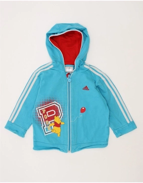 FadeResistant Color ADIDAS Baby Boys Graphic Zip Hoodie Sweater 9-12 Months Blue Cotton