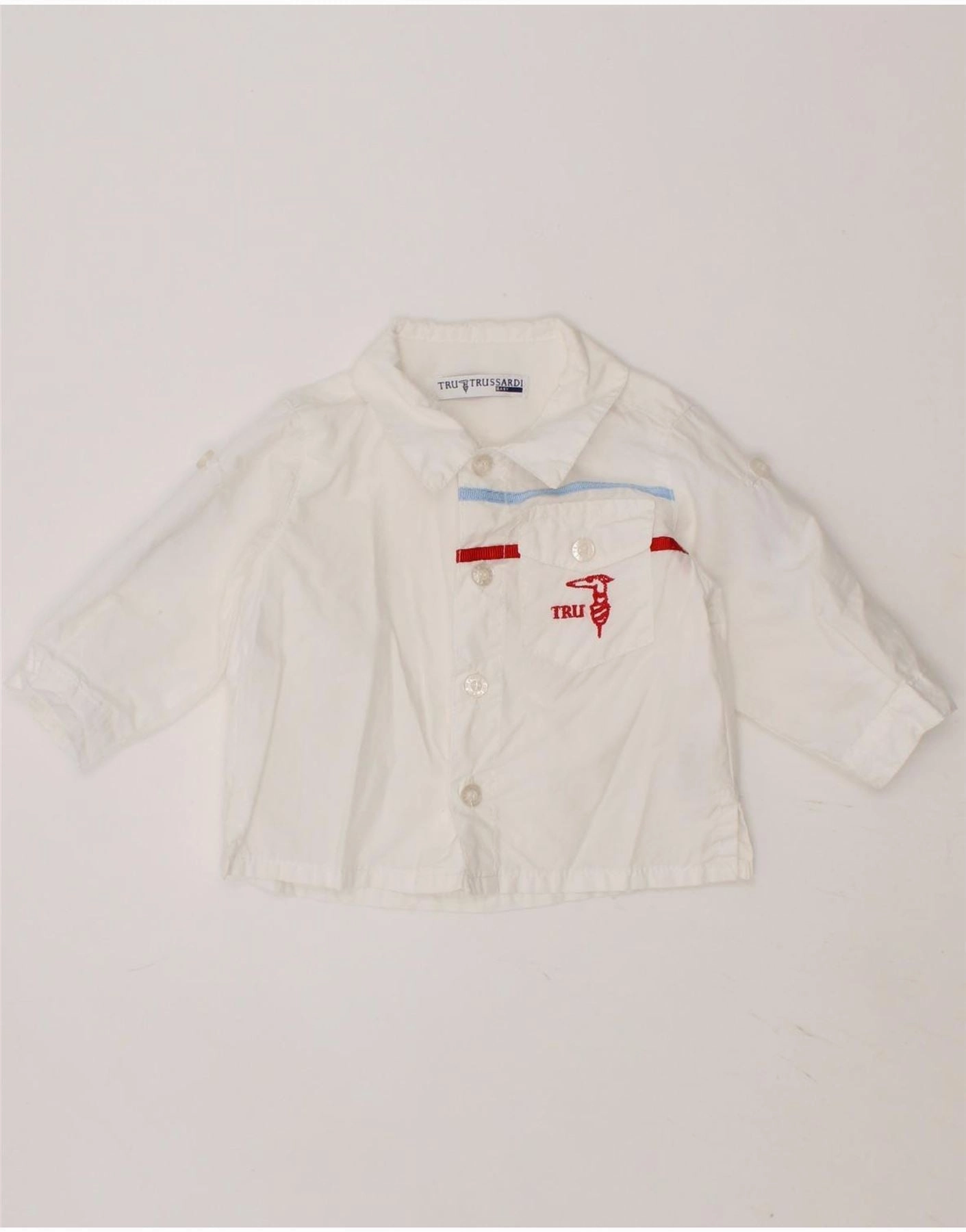 Versatile Layering Piece TRUSSARDI BABY Baby Boys Graphic Shirt 0-3 Months White Cotton