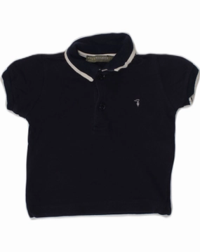 TRUSSARDI Baby Boys Polo Shirt 3-6 Months Navy Blue Cotton Moisture wicking