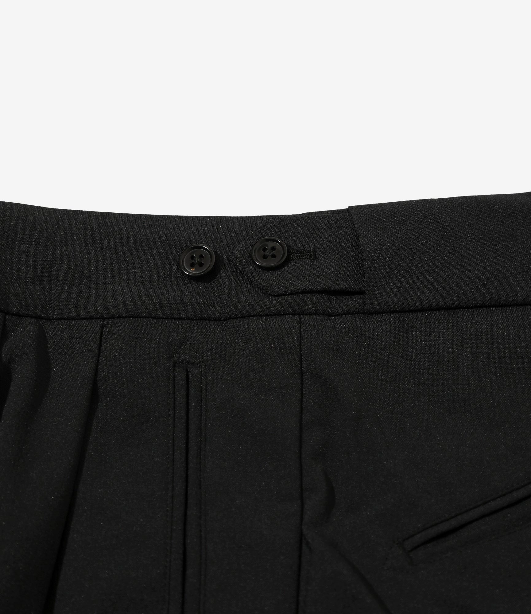Travel Ready Tucked Side Tab Trouser ?C Black Polyester Cloth