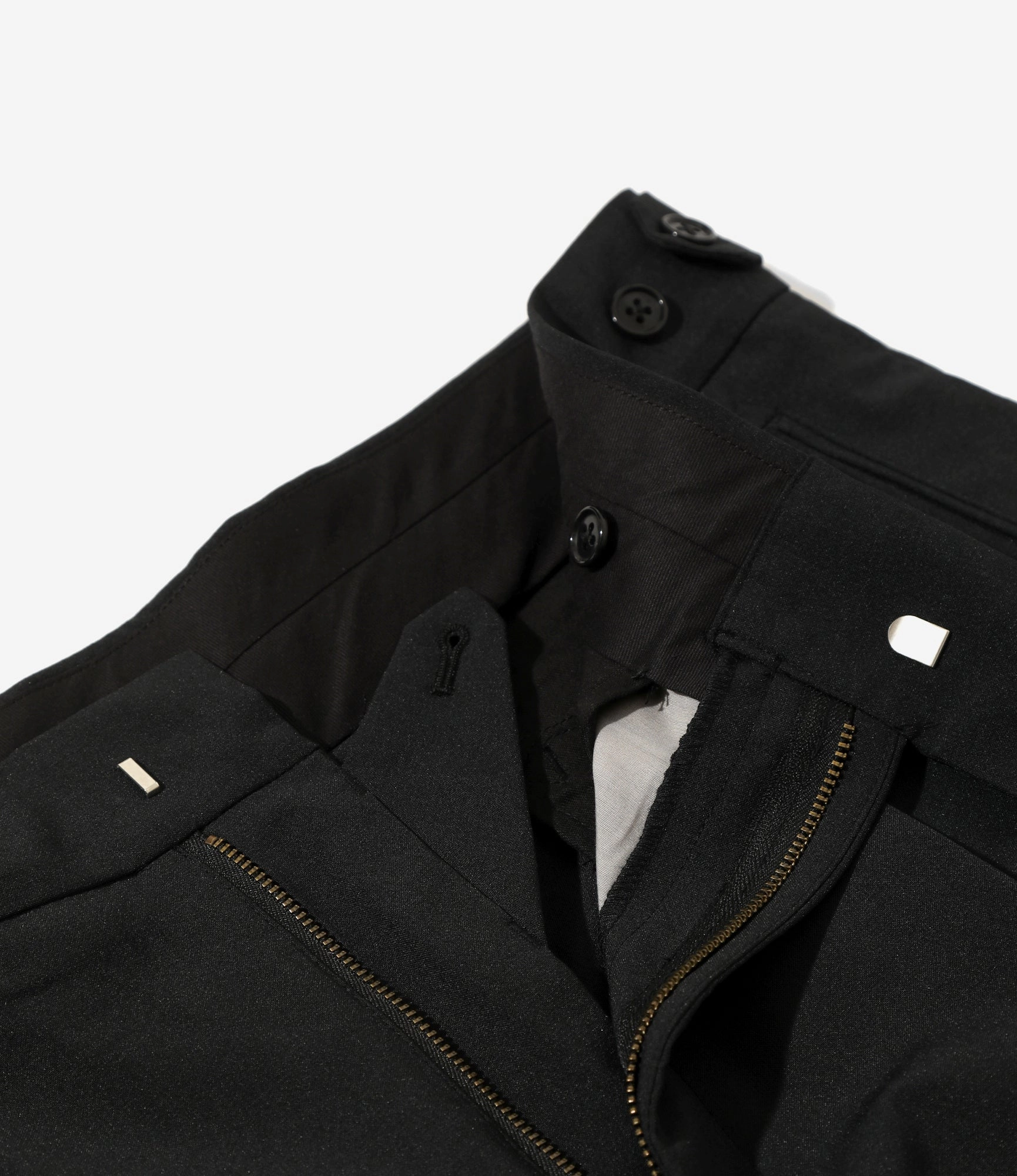 Office Appropriate Skinny Fit Tucked Side Tab Trouser ?C Black Polyester Cloth