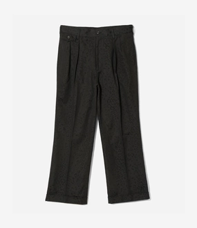 Trendy Appeal Tucked Trouser ?C Black Leopard Print Jacquard Cotton