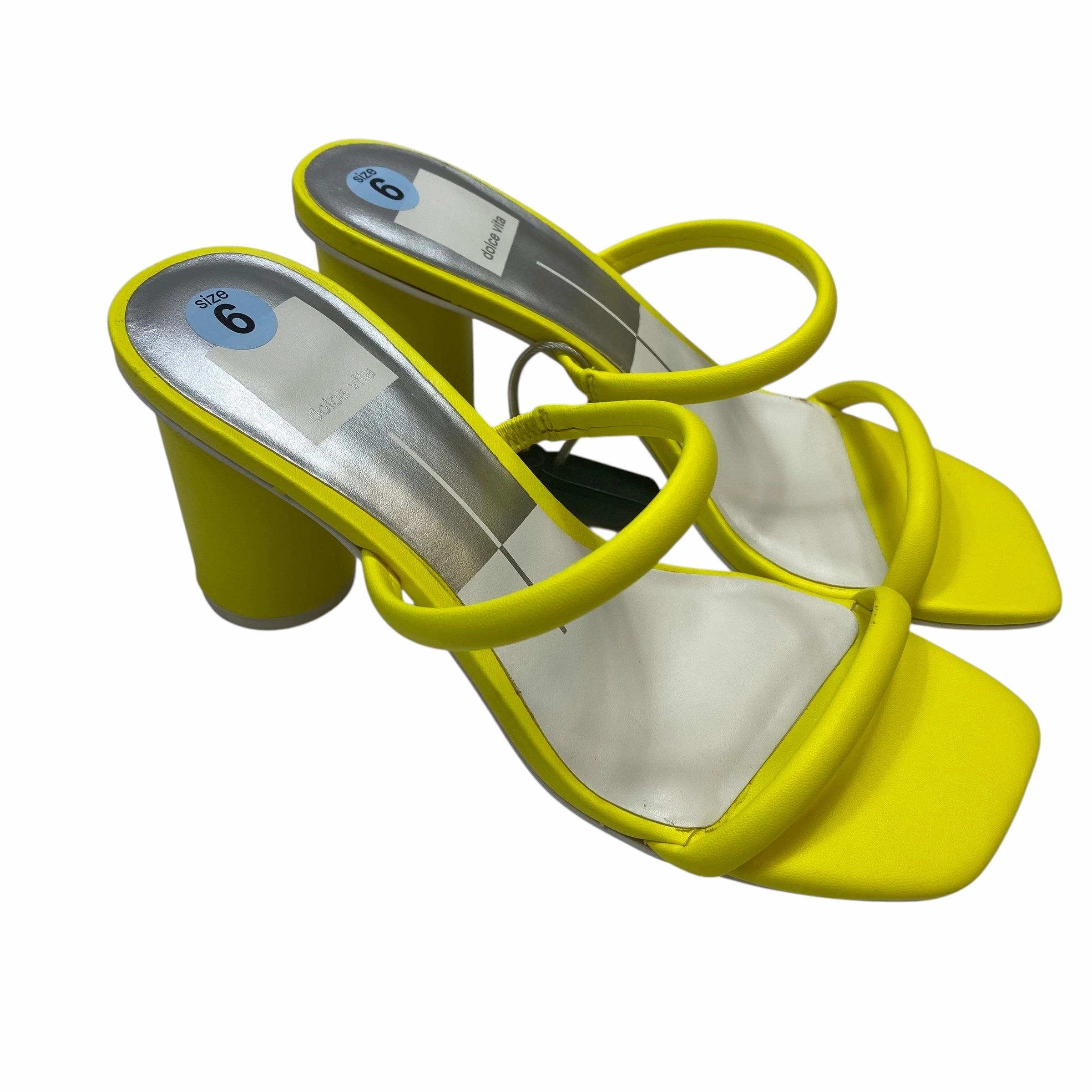 Sandals Heels Block By Dolce Vita In Yellow, Size:6 Simple Style