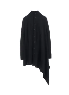 Quick Layer No Season WOOL ASYMMETRIC LONG CARDIGAN