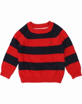 Weekend Outfit EcoConscious Manufacturing TOMMY HILFIGER Baby Boys Boat Neck Jumper Sweater 12-18 Months Red Striped