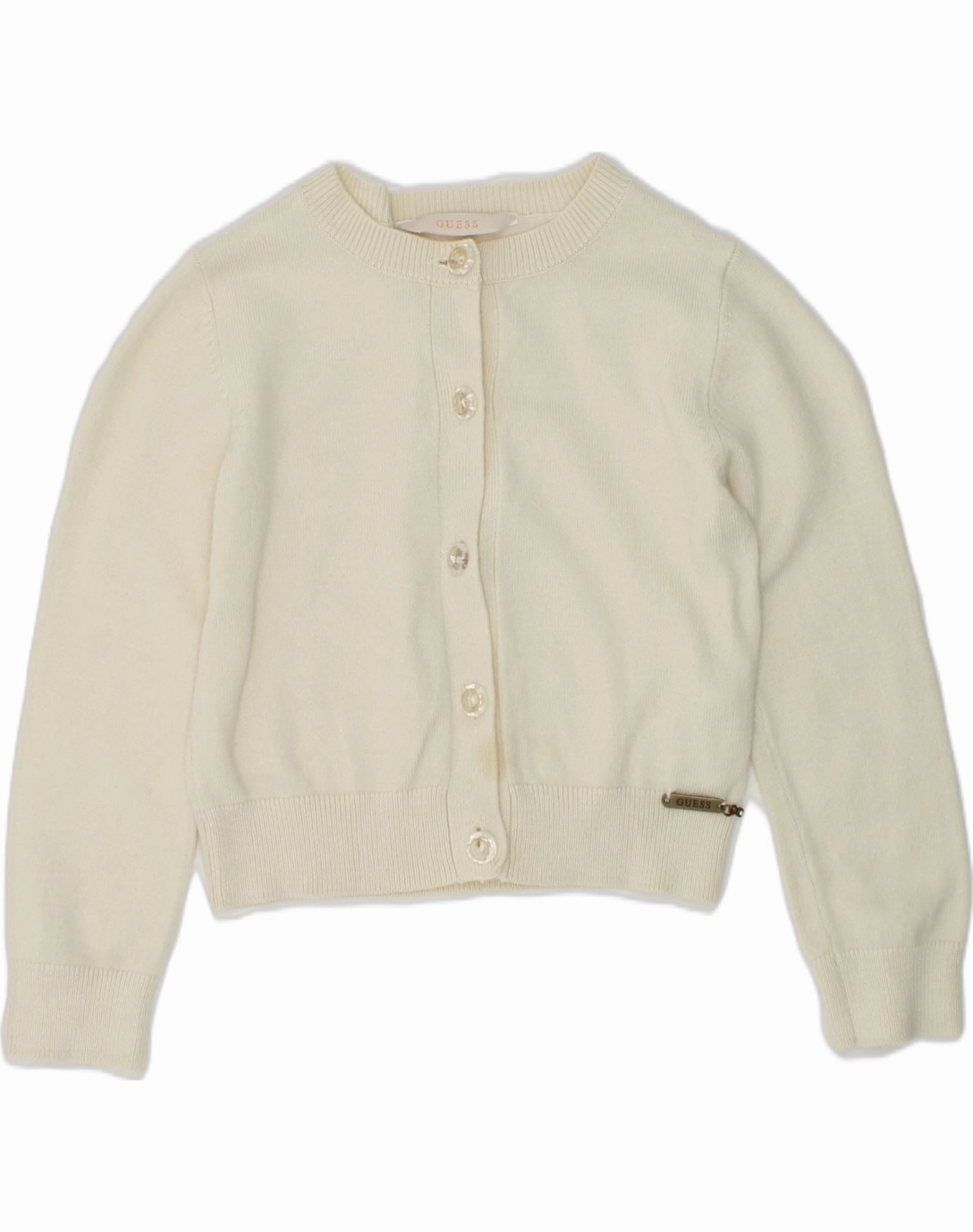 All-Day Use GUESS Baby Girls Cardigan Sweater 18-24 Months Beige Viscose