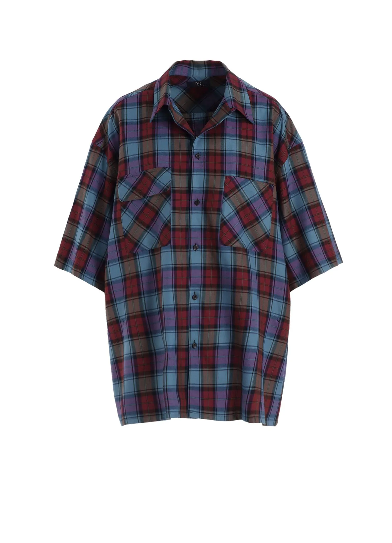 Polished Finish Bold Prints TWILL PLAID BLOUSE