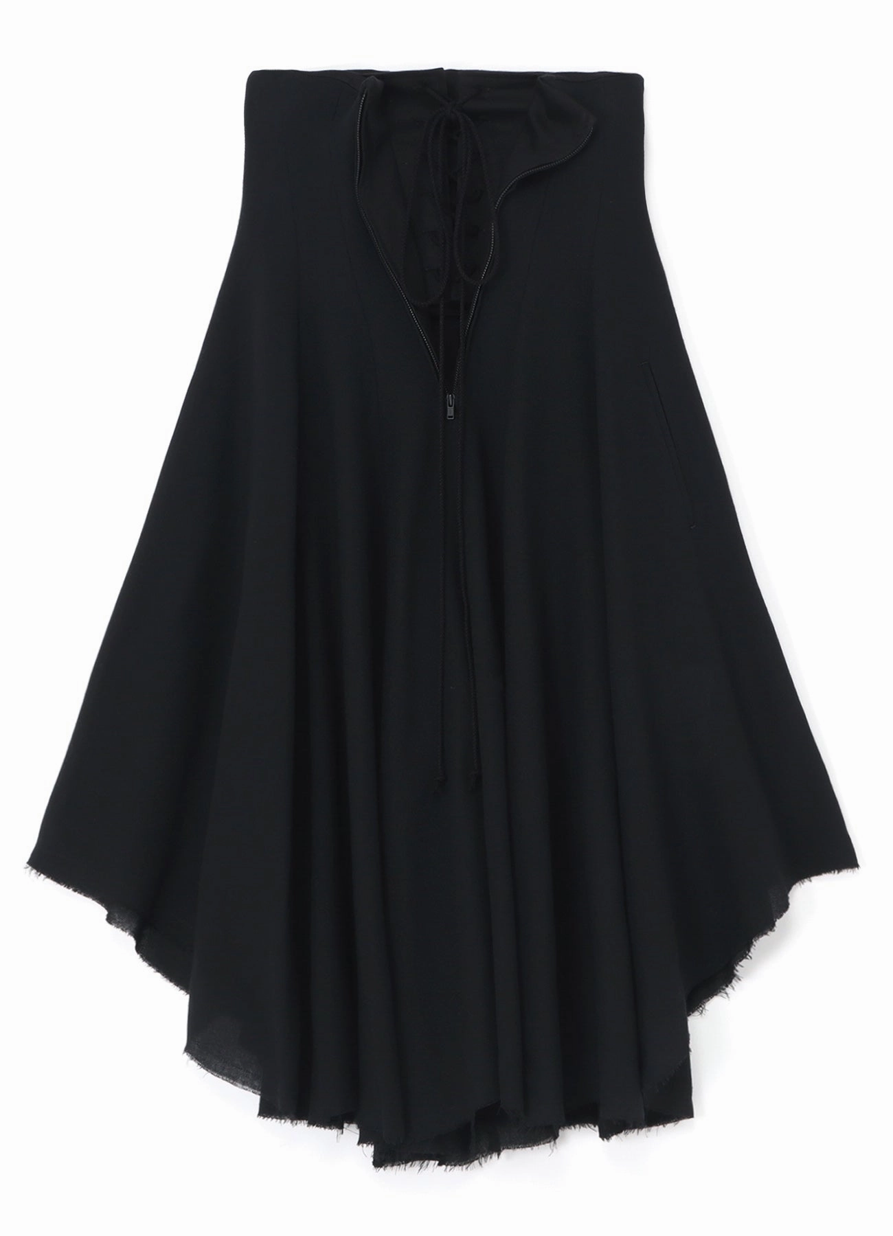 Style Upgrade Matte-Lining RAYON LACE-UP DETAIL SKIRT