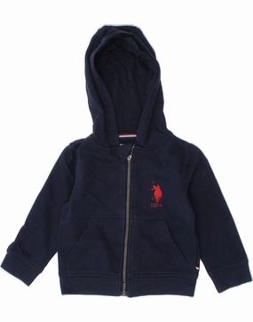 U.S. POLO ASSN. Baby Boys Zip Hoodie Sweater 9-12 Months Navy Blue Texture Tone
