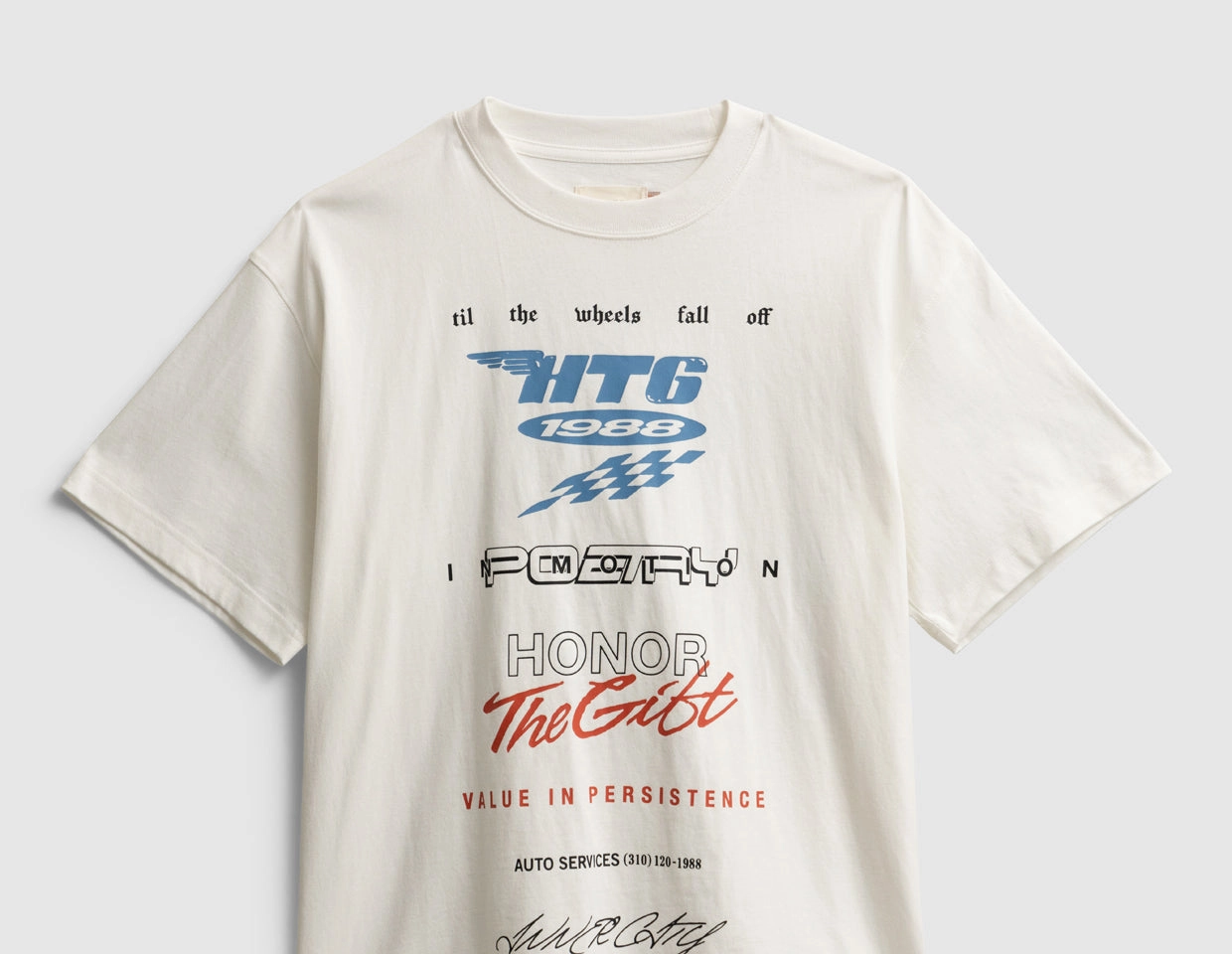 Sporty and Cool Modern Comfort Style Honor The Gift Race T-Shirt / White