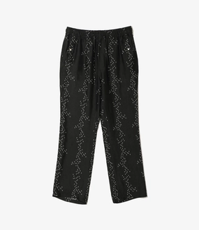 anti static String Cowboy Pant ?C Black Square Dot Jacquard Rayon