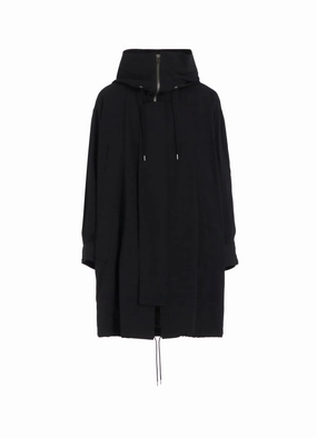W/GABARDINE HIGH NECK HOODED MODS COAT Evening Chill Piece MoistureWickingLining