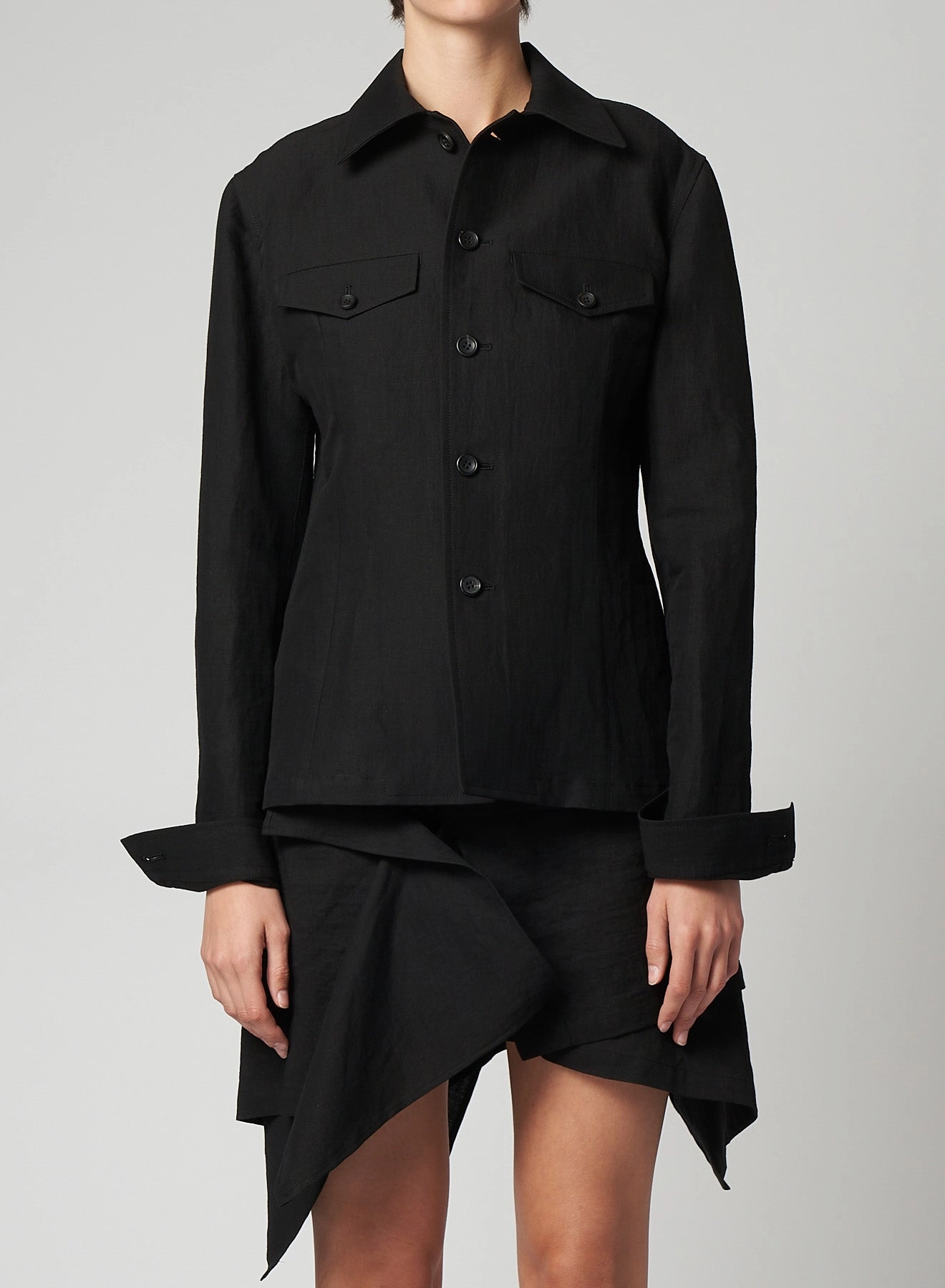 COTTON JAPANESE PAPER TWILL FLAP SHAPE J High-Tech Fabric Stretchy