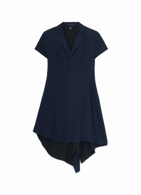 CUPRO DUNGAREE TWILL ASYMMETRY SHIRT JACKET Relax NonRestrictive Armholes