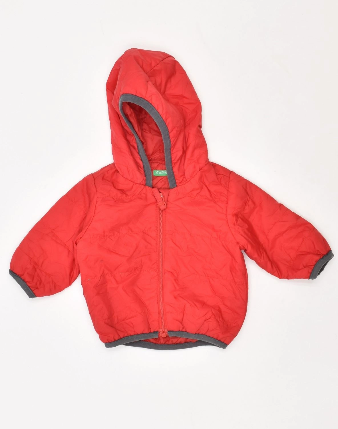UNITED COLORS OF BENETTON Baby Boys Hooded Rain Jacket 12-18 Months Red Hydrostatic Rating Tested Fresh Layer