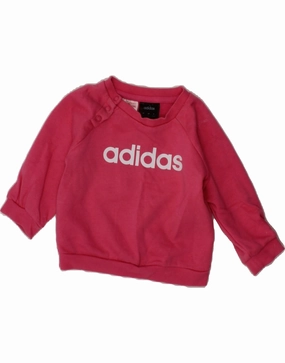 Shrink Resistant Process Everyday Style ADIDAS Baby Girls Graphic Sweatshirt Jumper 3-6 Months Pink Cotton