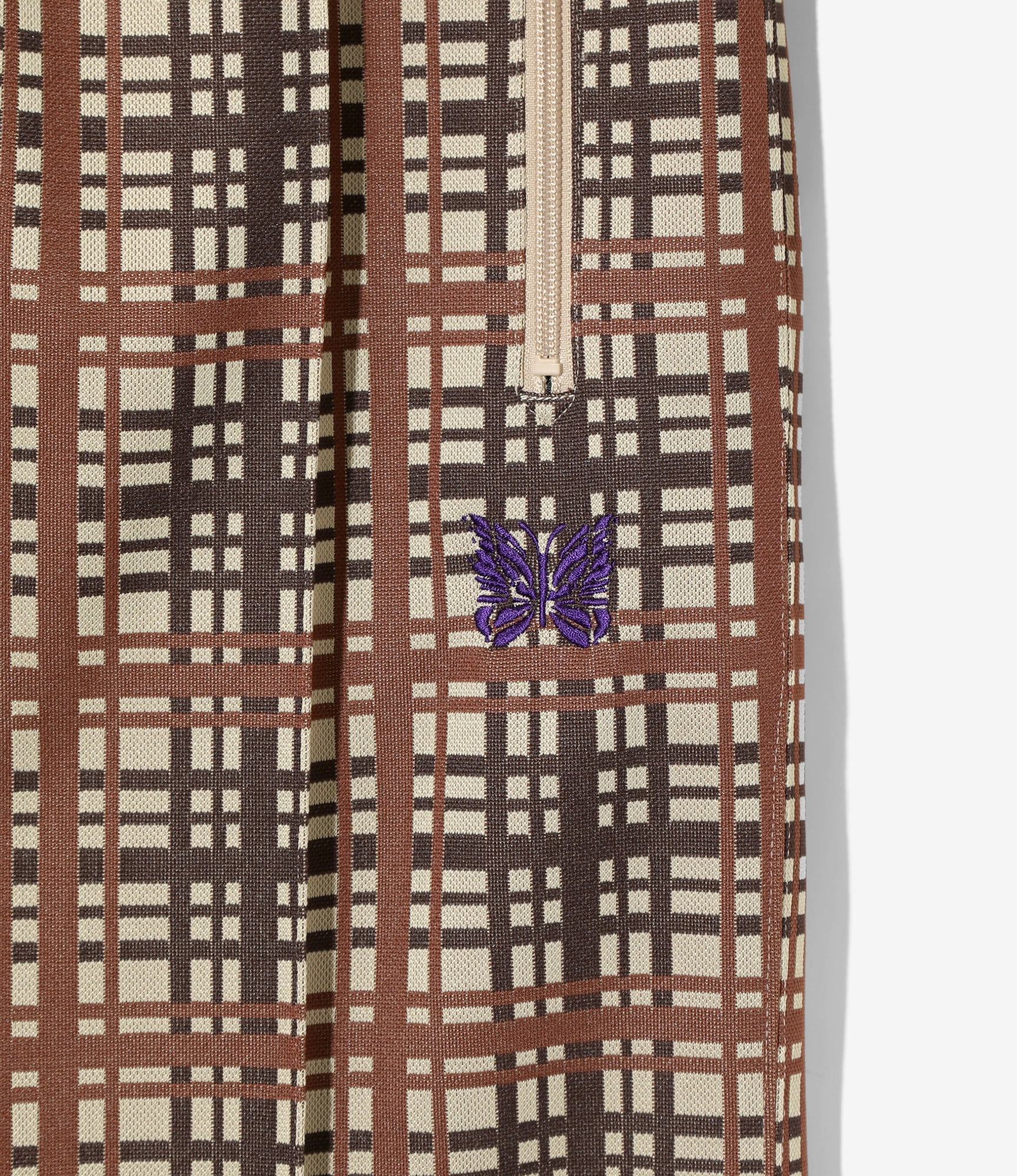 Sport Comfort Fit Track Pant ?C Taupe Plaid Jacquard