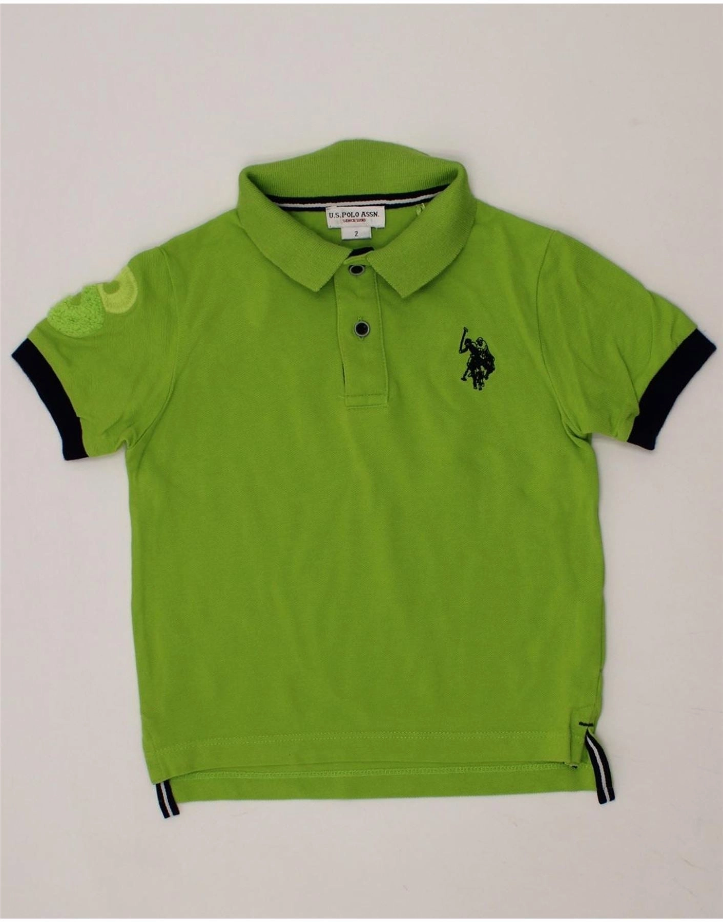 US POLO ASSN Baby Boys Graphic Polo Shirt 18-24 Months Green Cotton Winter Fashion Tuckable Hem