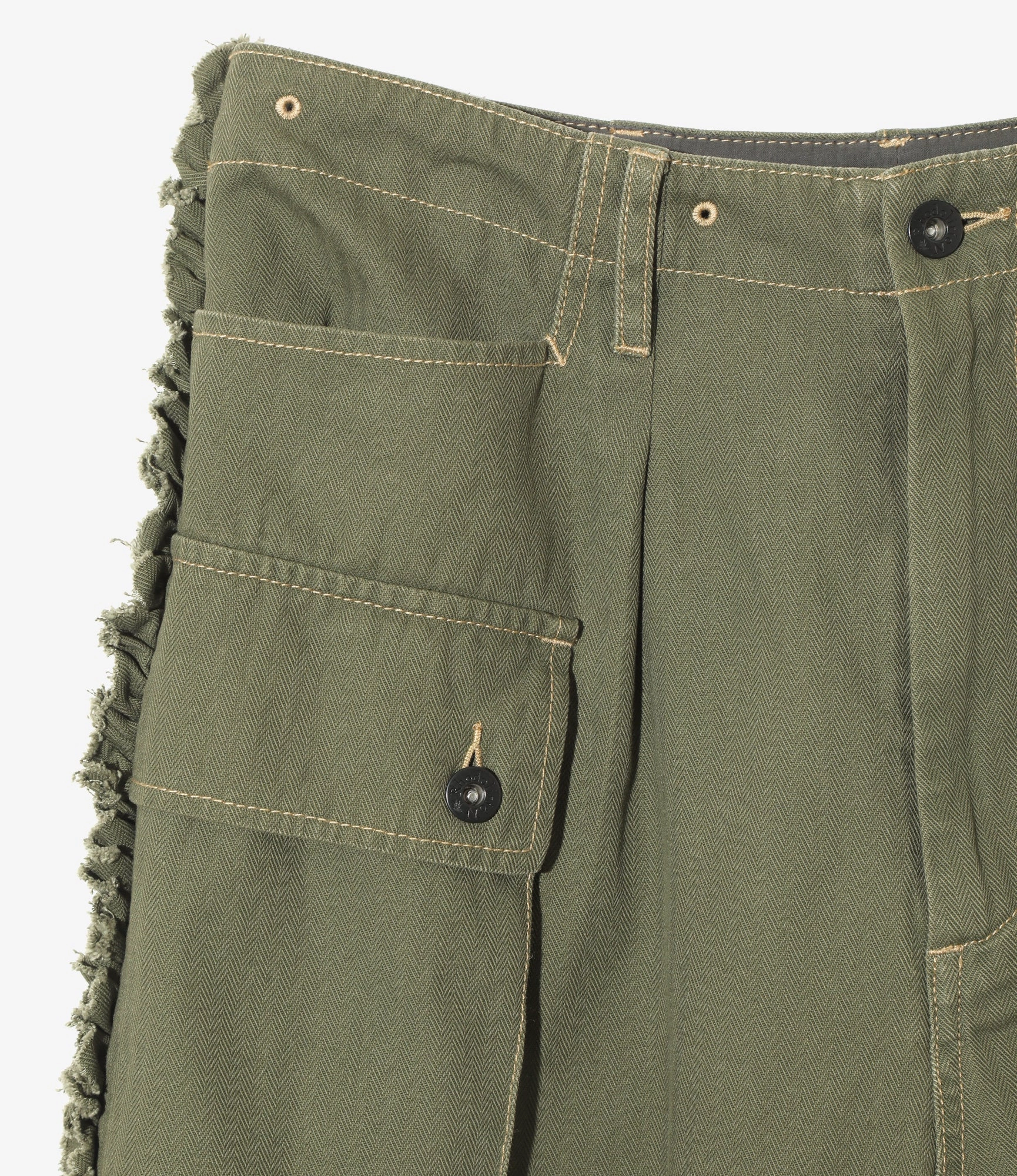 Utility Pant ?C Olive Herringbone Cotton comfort